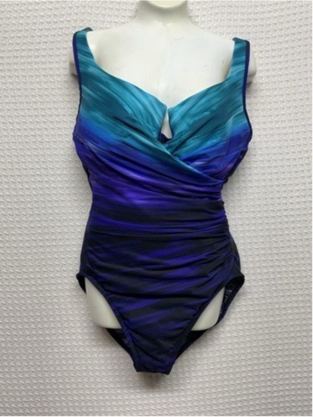 Miraclesuit Purple/Blue One Piece Underwire Padded Swimsuit Women M/L